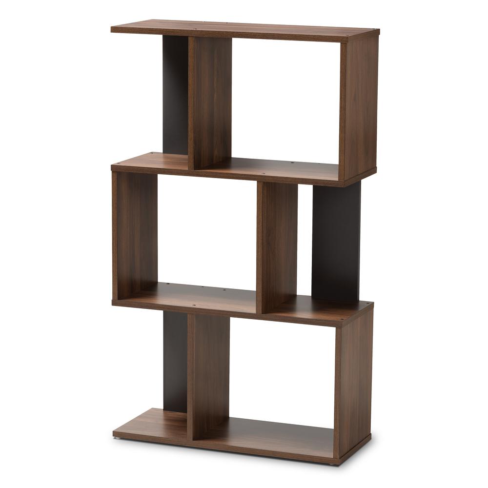 Legende Modern and Contemporary Brown and Dark Grey Finished Display Bookcase. Picture 8