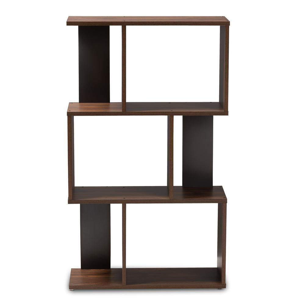Legende Modern and Contemporary Brown and Dark Grey Finished Display Bookcase. Picture 9