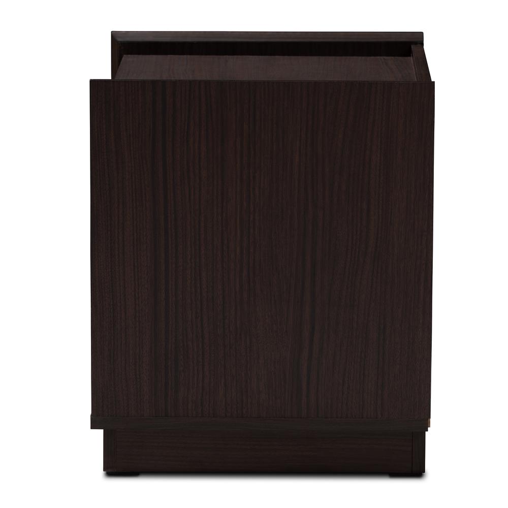Baxton Studio Larsine Modern and Contemporary Brown Finished 2-Drawer Nightstand. Picture 13