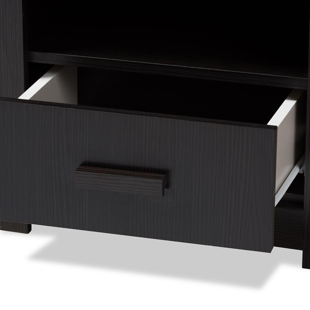 Bienna Modern and Contemporary Wenge Brown Finished 1-Drawer Nightstand. Picture 15