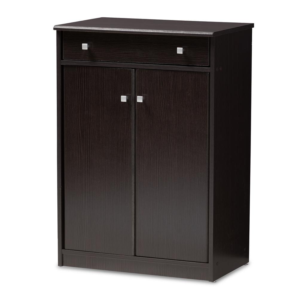 Baxton Studio Dariell Modern and Contemporary Wenge Brown Finished Shoe Cabinet. Picture 11