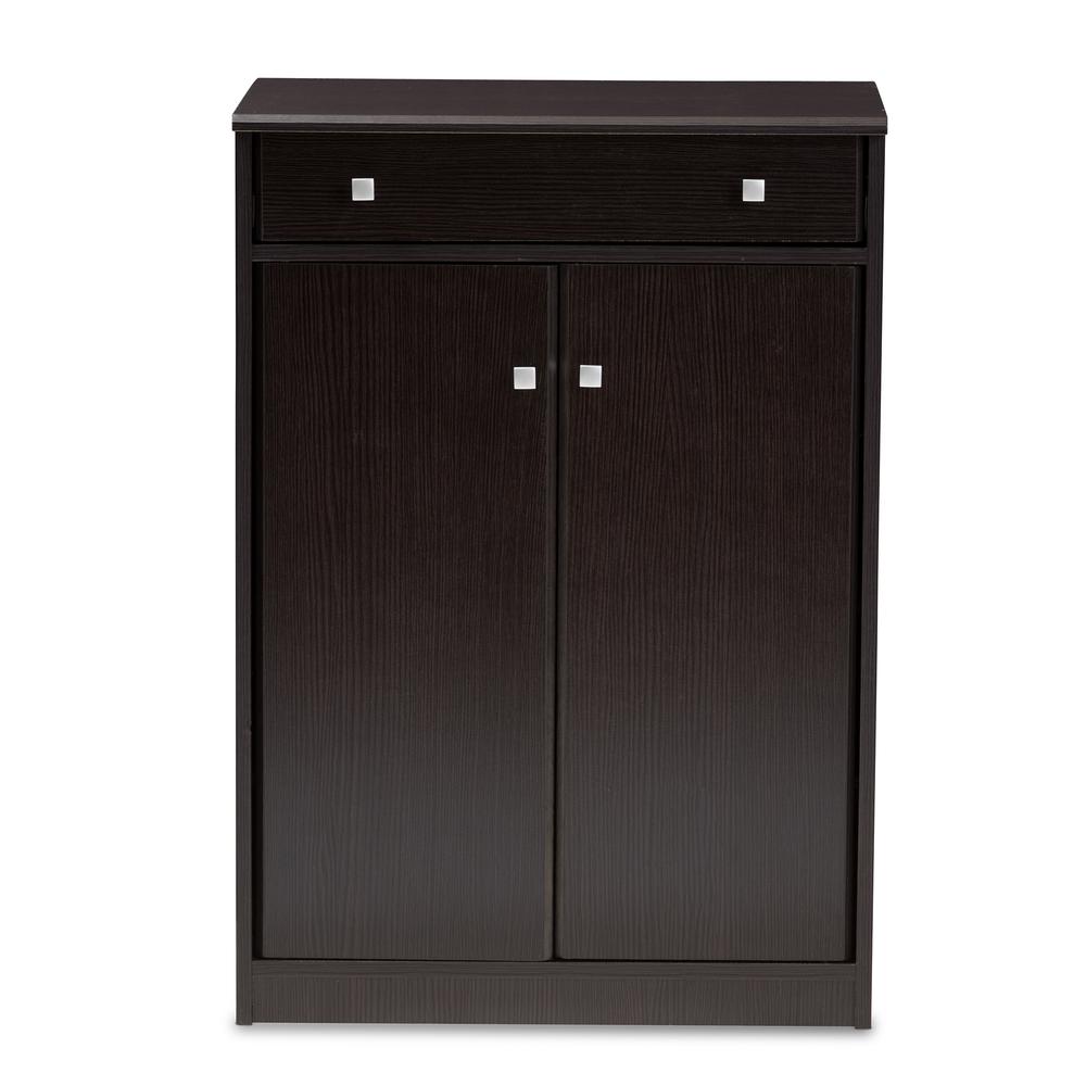 Baxton Studio Dariell Modern and Contemporary Wenge Brown Finished Shoe Cabinet. Picture 13