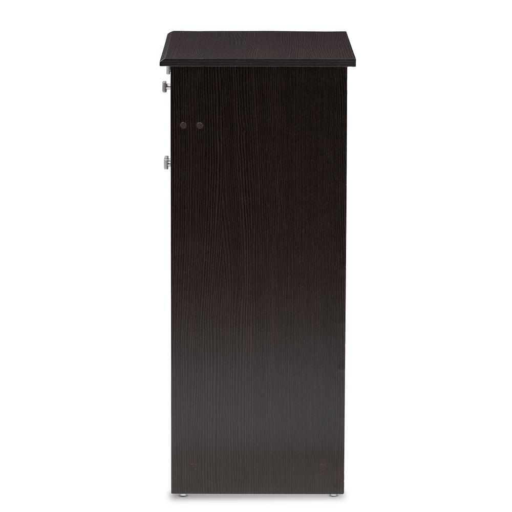 Baxton Studio Dariell Modern and Contemporary Wenge Brown Finished Shoe Cabinet. Picture 14