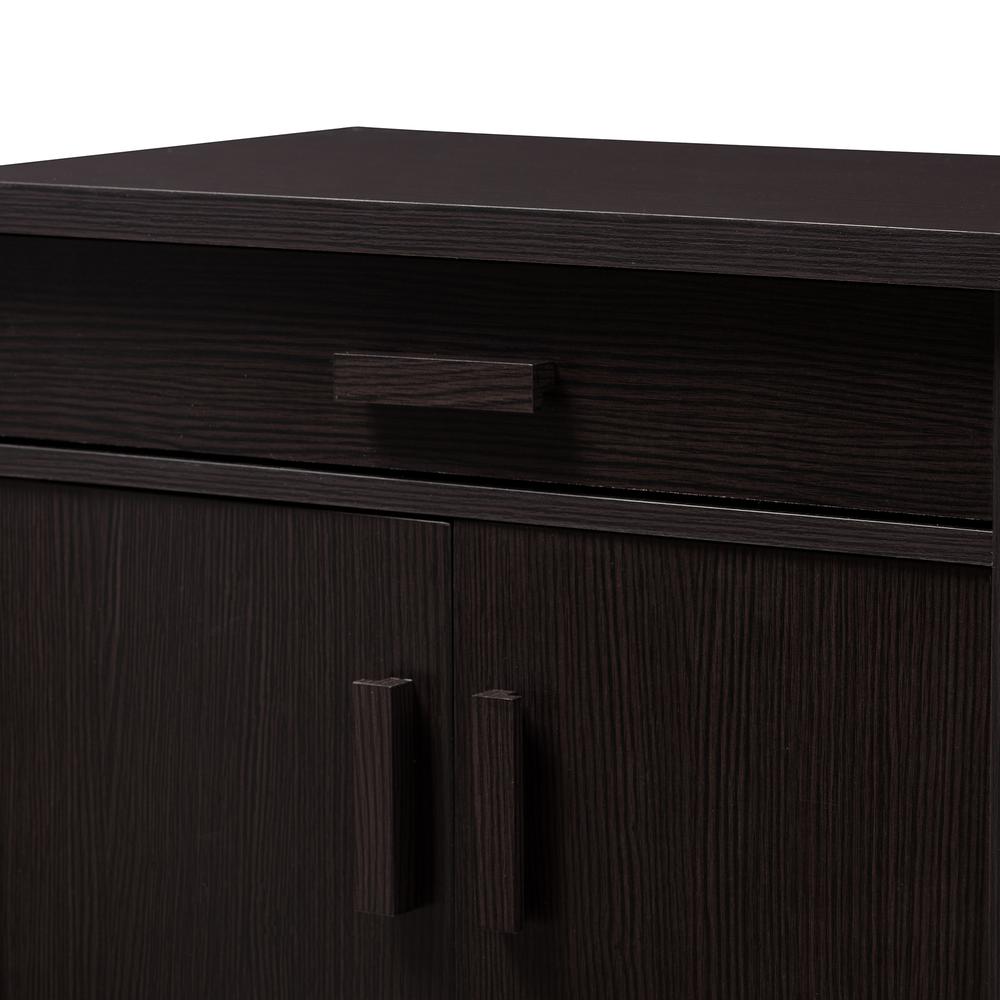 Baxton Studio Bienna Modern and Contemporary Wenge Brown Finished Shoe Cabinet. Picture 17