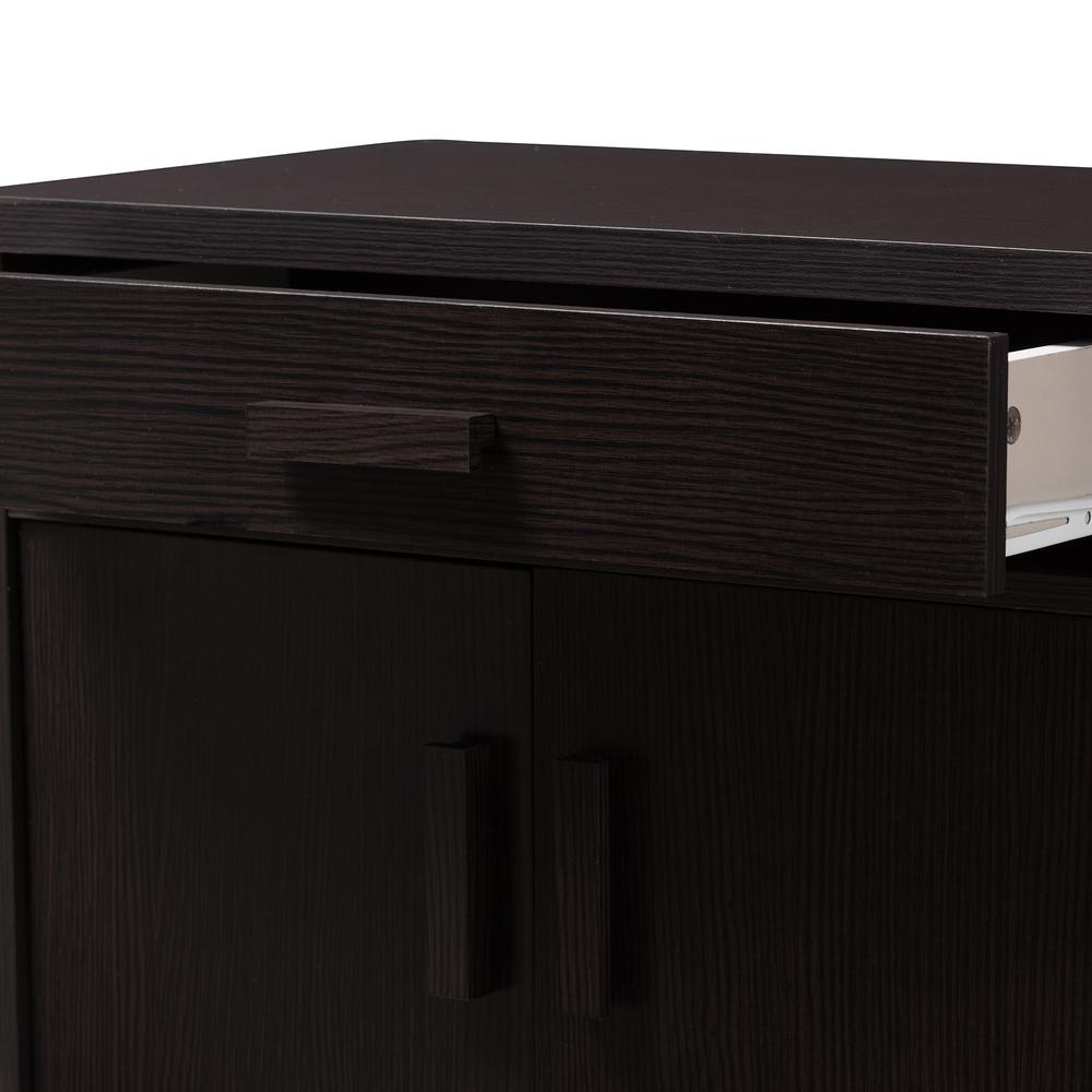 Baxton Studio Bienna Modern and Contemporary Wenge Brown Finished Shoe Cabinet. Picture 18