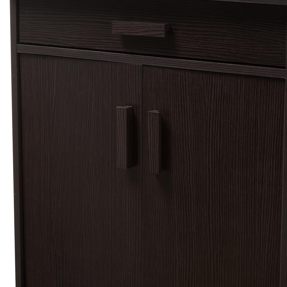 Baxton Studio Bienna Modern and Contemporary Wenge Brown Finished Shoe Cabinet. Picture 19
