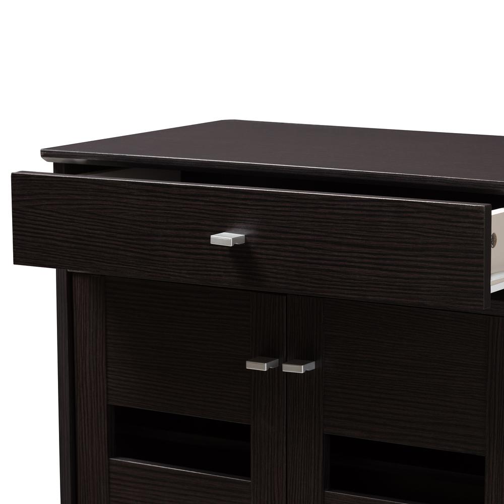 Baxton Studio Acadia Modern and Contemporary Wenge Brown Finished Shoe Cabinet. Picture 18
