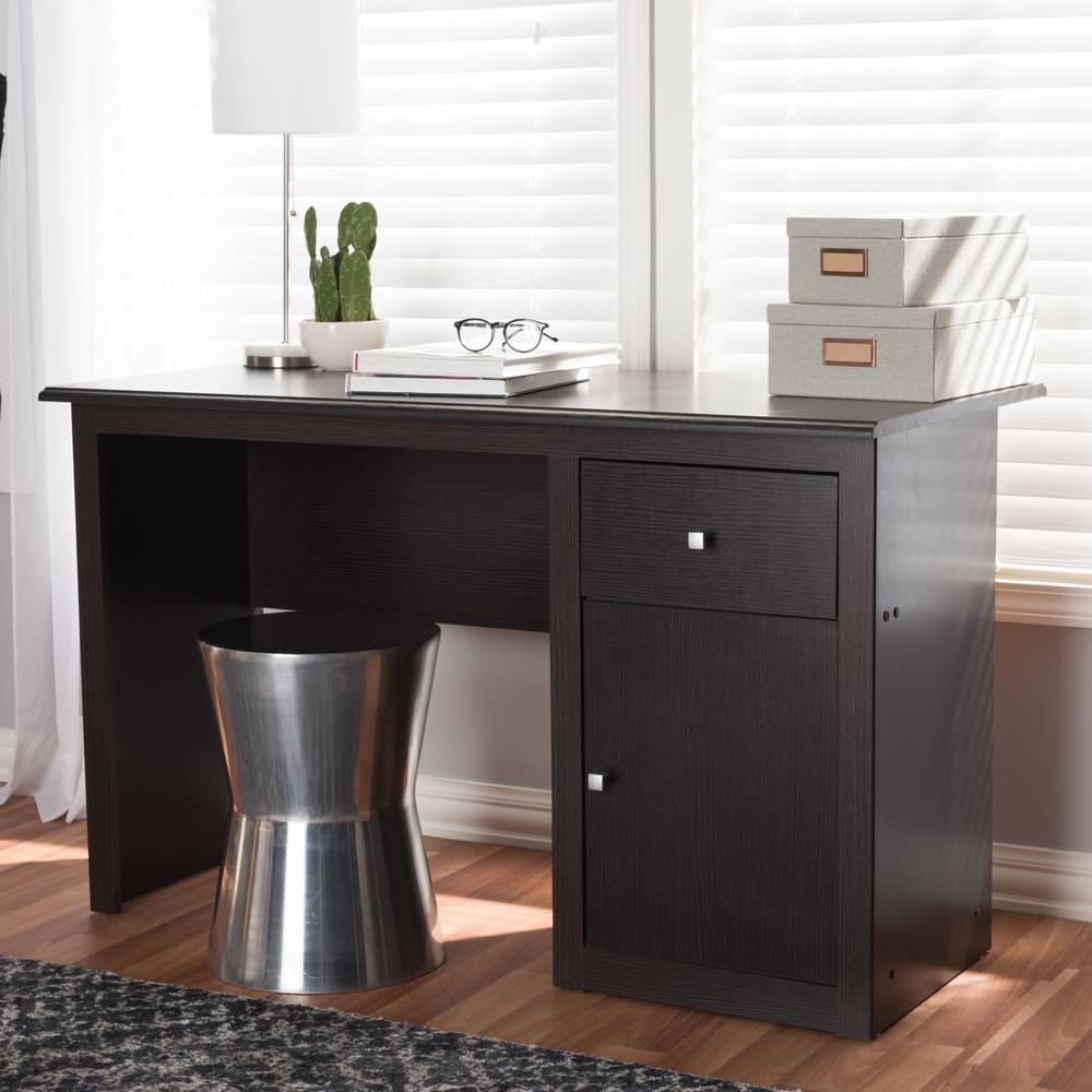 Baxton Studio Belora Modern and Contemporary Wenge Brown Finished Desk. Picture 16