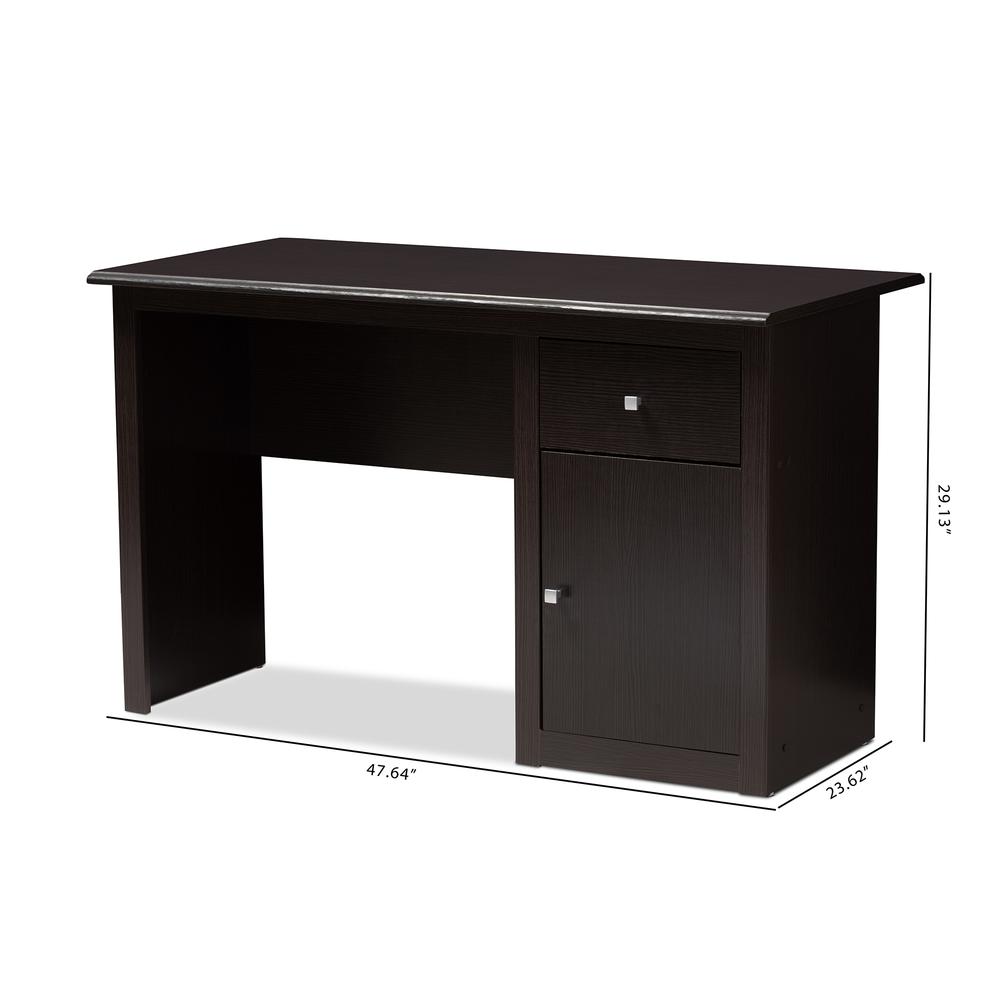 Baxton Studio Belora Modern and Contemporary Wenge Brown Finished Desk. Picture 18