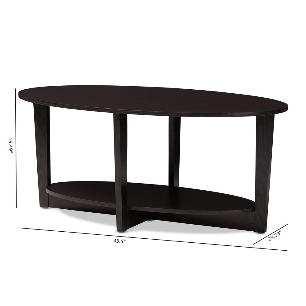 Baxton Studio Jacintha Modern and Contemporary Wenge Brown Finished Coffee Table. Picture 14