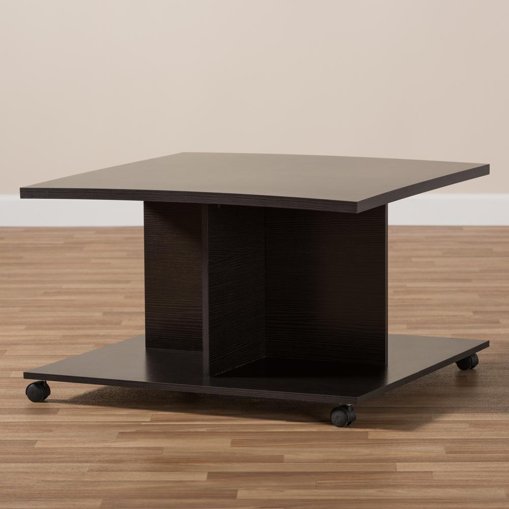 Baxton Studio Cladine Modern and Contemporary Wenge Brown Finished Coffee Table. Picture 11