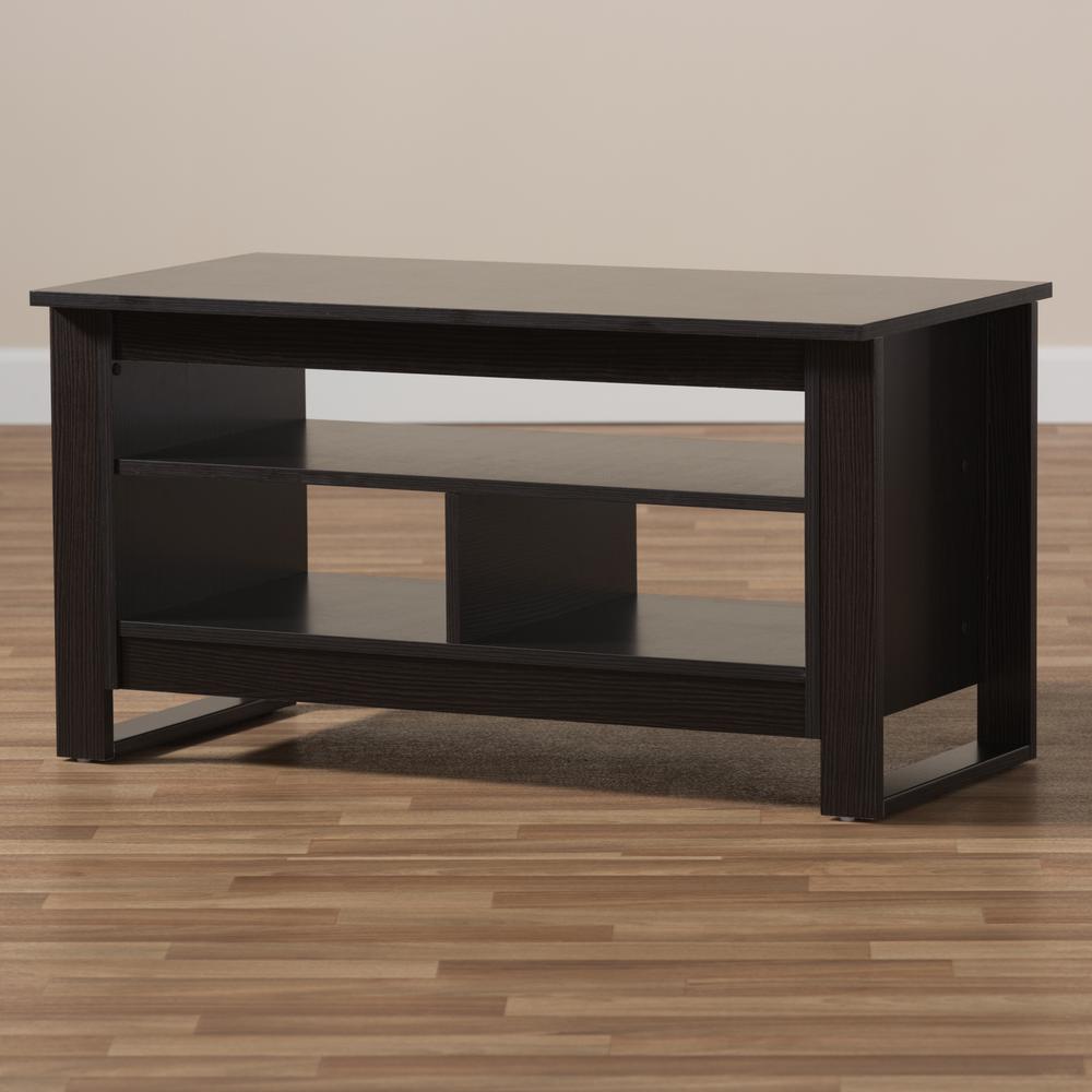 Baxton Studio Nerissa Modern and Contemporary Wenge Brown Finished Coffee Table. Picture 13