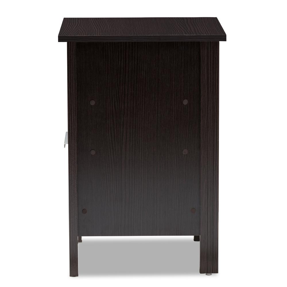 Hamish Modern and Contemporary Wenge Brown Finished 1-Drawer Nightstand. Picture 13