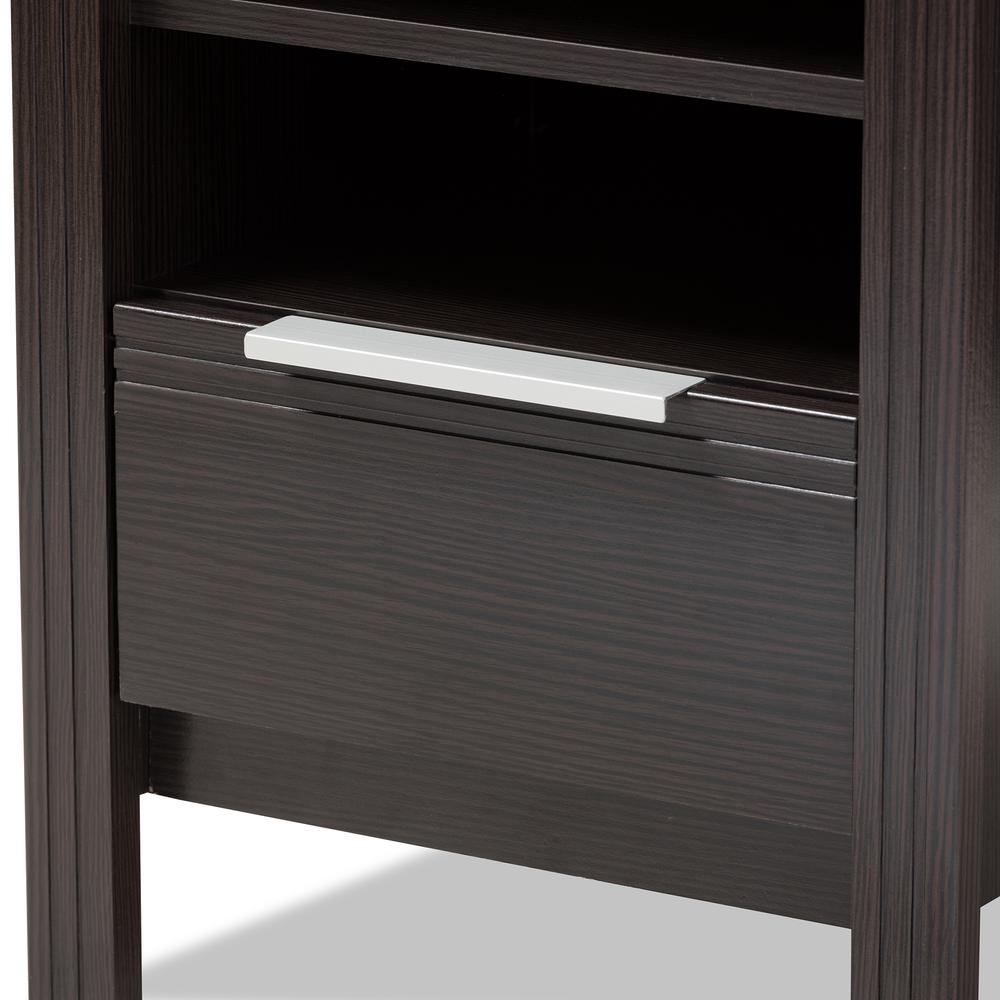 Hamish Modern and Contemporary Wenge Brown Finished 1-Drawer Nightstand. Picture 14