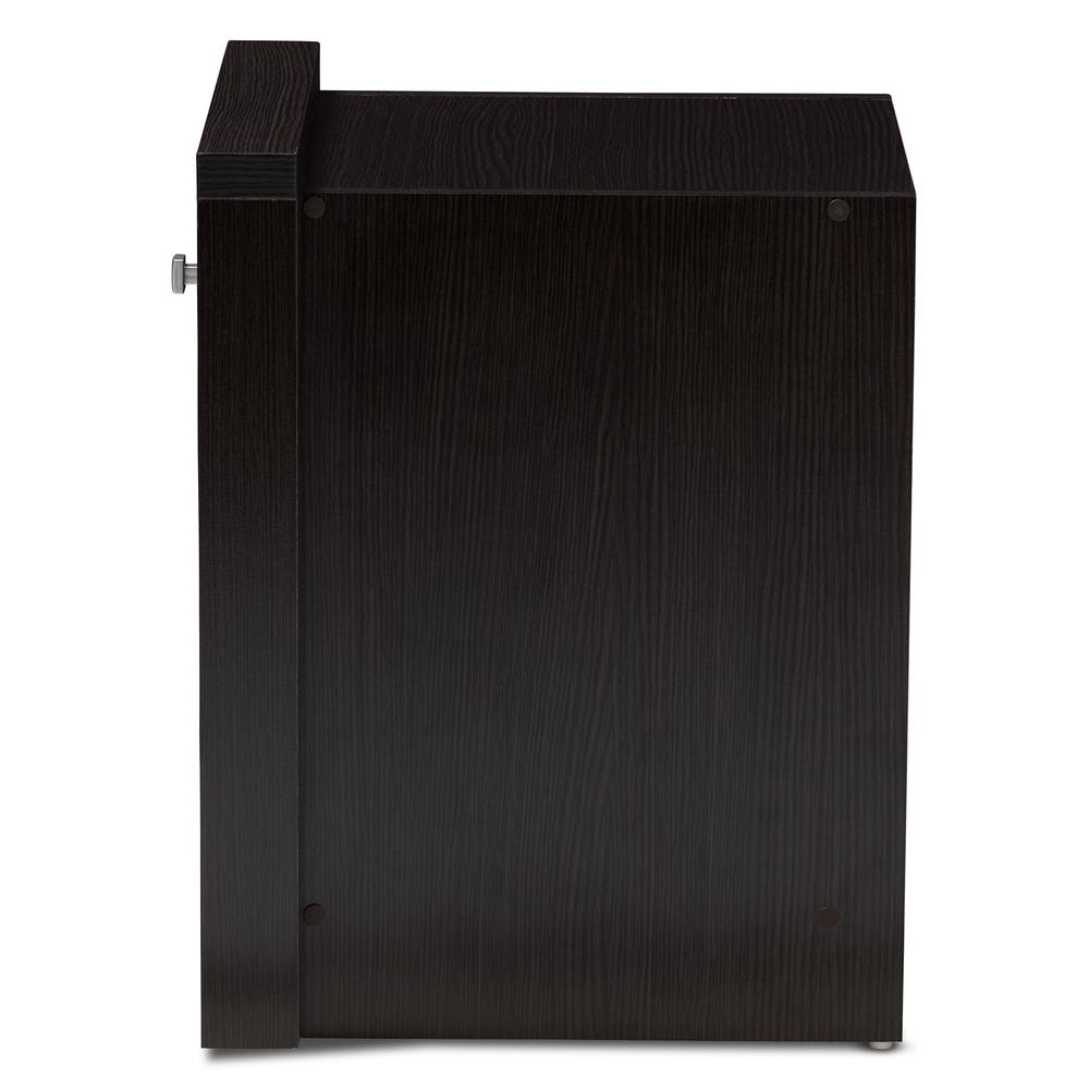 Danette Modern and Contemporary Wenge Brown Finished 1-Drawer Nightstand. Picture 13