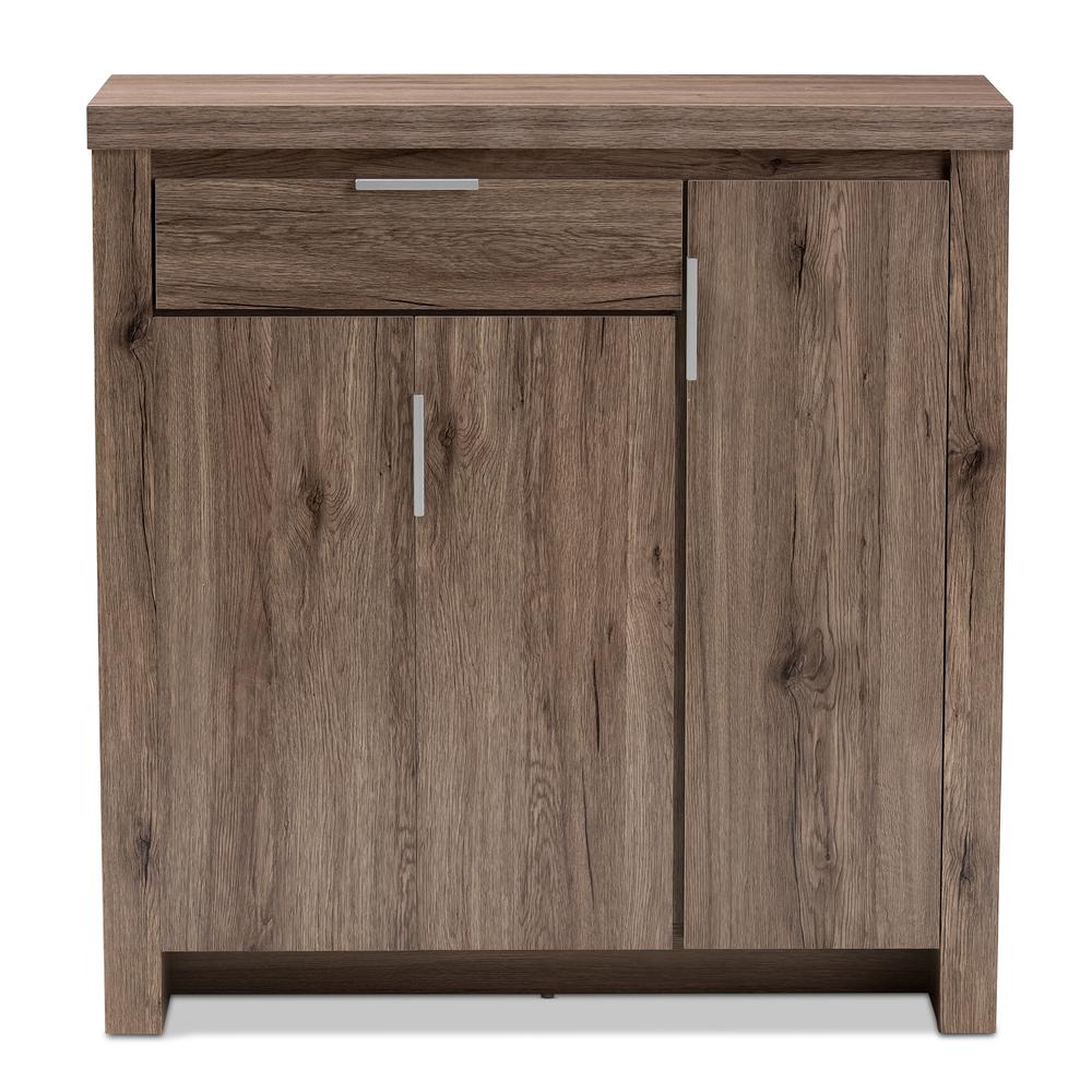 Baxton Studio Laverne Modern and Contemporary Oak Brown Finished Shoe Cabinet. Picture 13