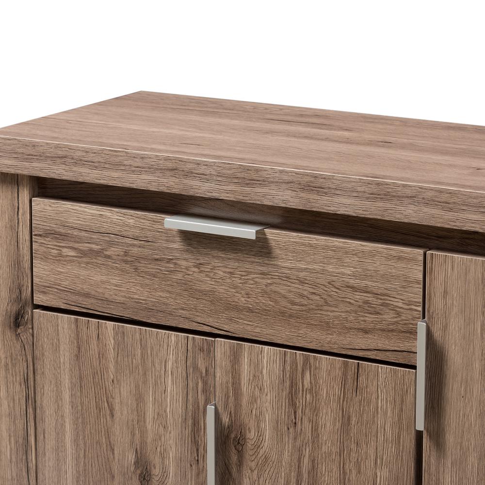 Baxton Studio Laverne Modern and Contemporary Oak Brown Finished Shoe Cabinet. Picture 15