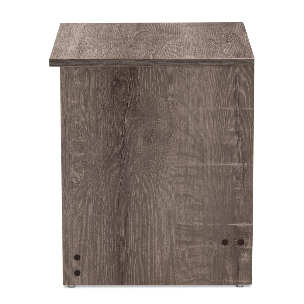 Gallia Modern and Contemporary Oak Brown Finished 2-Drawer Nightstand. Picture 13