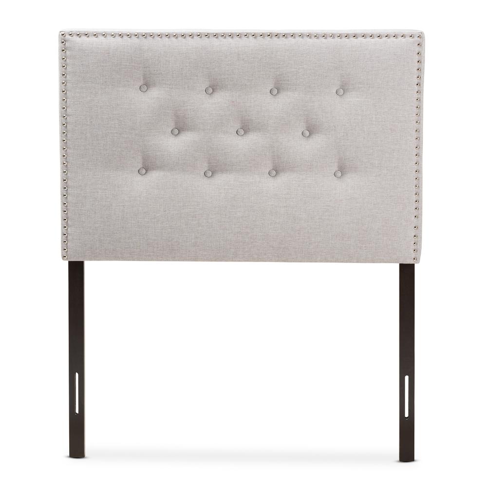 Greyish Beige Fabric Upholstered Twin Size Headboard. Picture 8