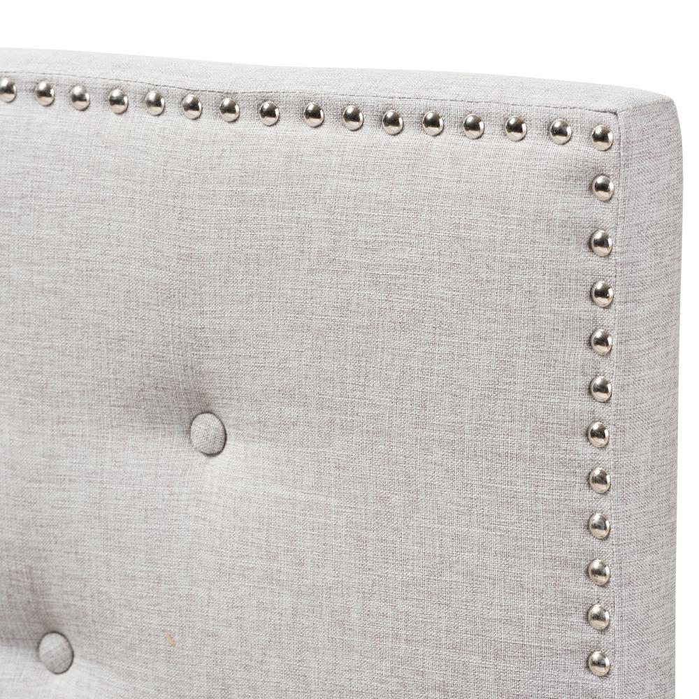 Greyish Beige Fabric Upholstered Twin Size Headboard. Picture 9