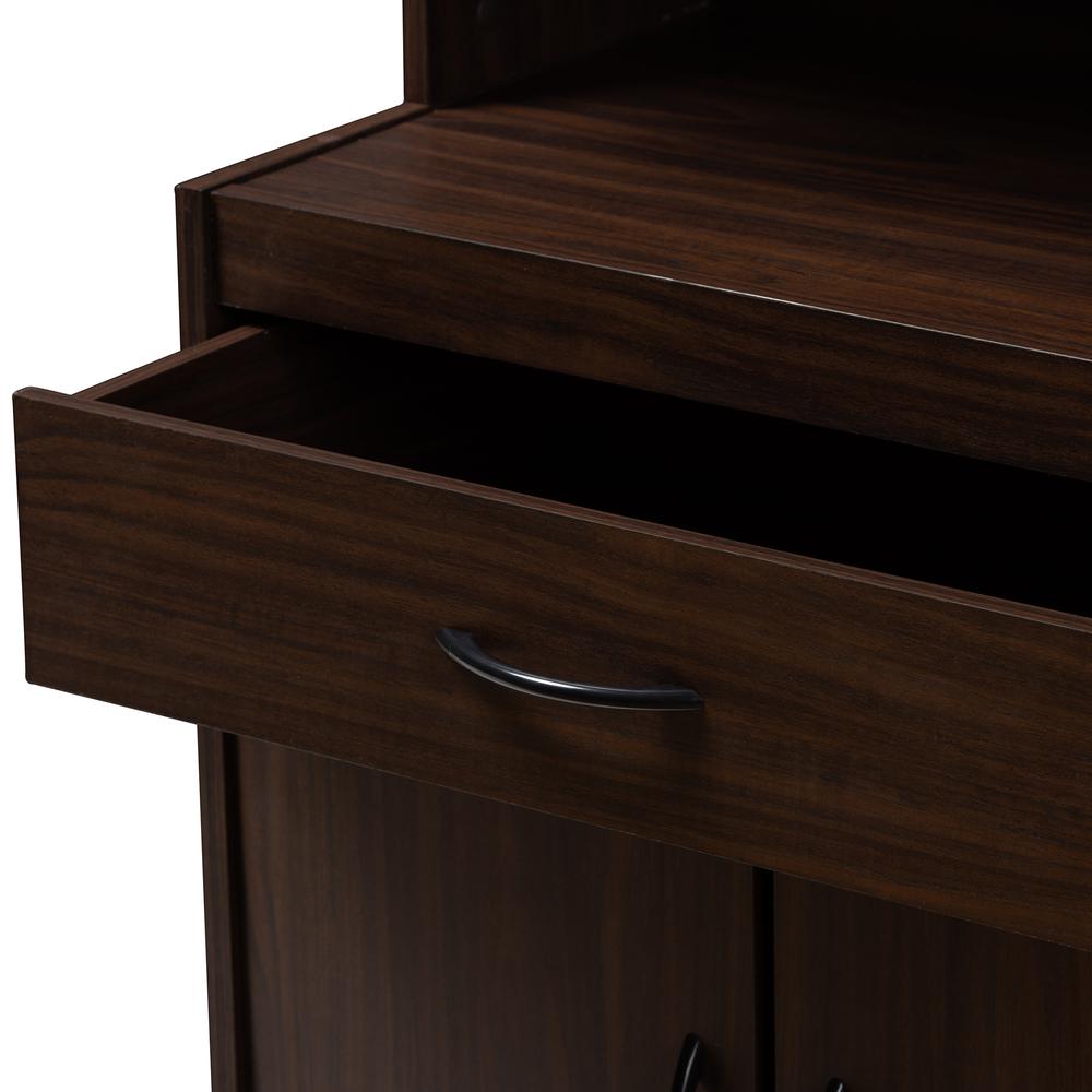 Tannis Modern and Contemporary Dark Walnut Finished Kitchen Cabinet. Picture 14