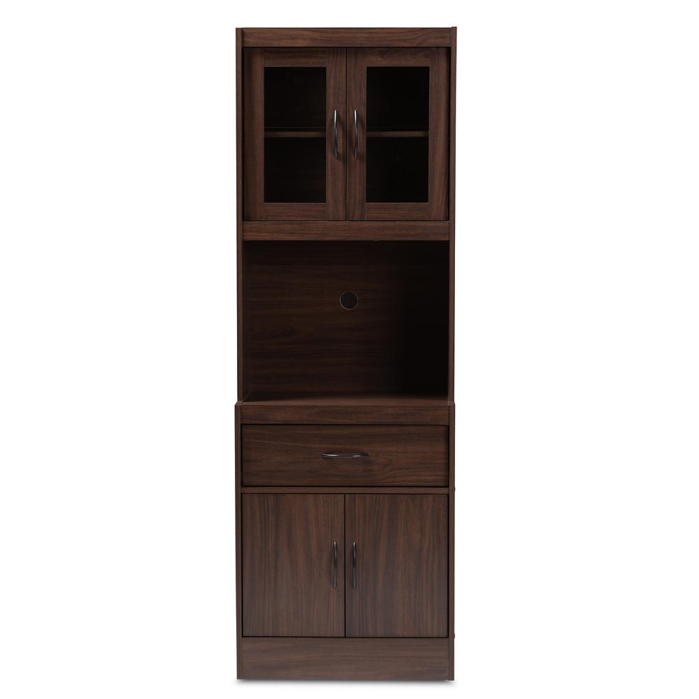 Laurana Modern and Contemporary Dark Walnut Finished Kitchen Cabinet and Hutch. Picture 12