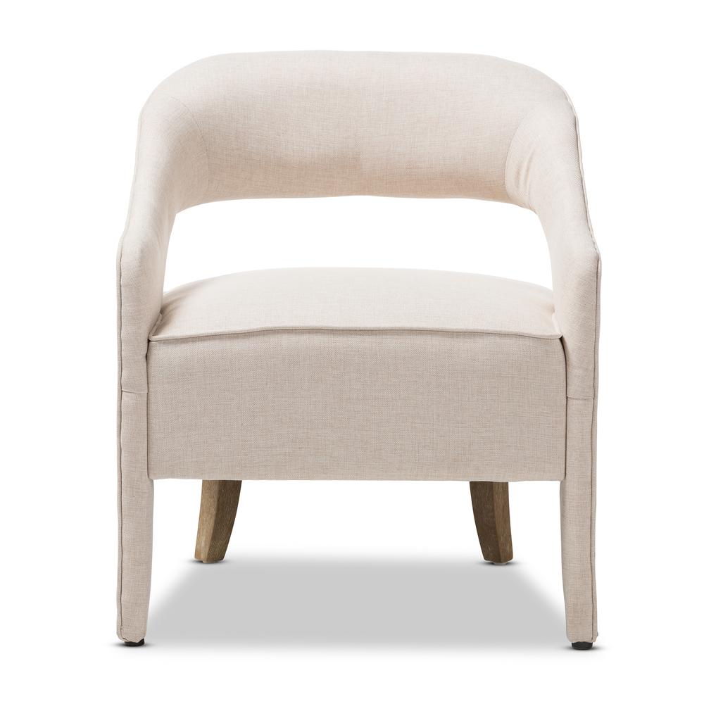 Floriane Modern and Contemporary Beige Fabric Upholstered Lounge Chair. Picture 11