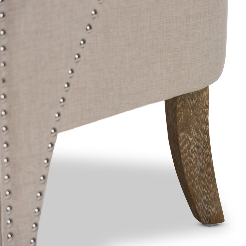 Floriane Modern and Contemporary Beige Fabric Upholstered Lounge Chair. Picture 15