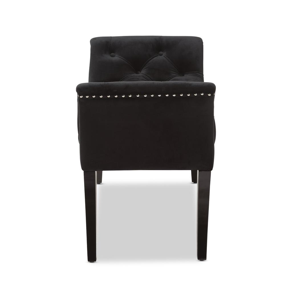 Baxton Studio Chandelle Luxe and Contemporary Black Velvet Upholstered Bench. Picture 12