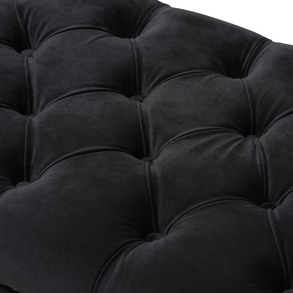Baxton Studio Chandelle Luxe and Contemporary Black Velvet Upholstered Bench. Picture 13
