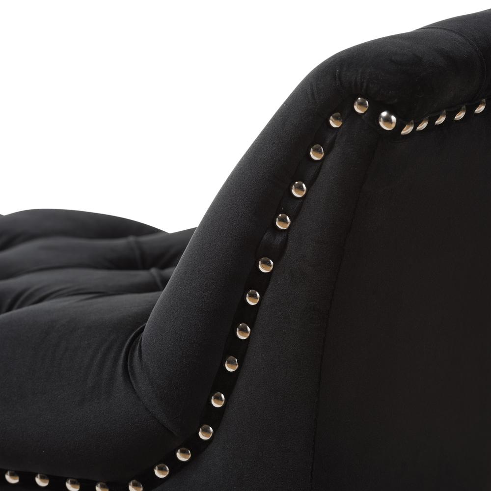 Baxton Studio Chandelle Luxe and Contemporary Black Velvet Upholstered Bench. Picture 14