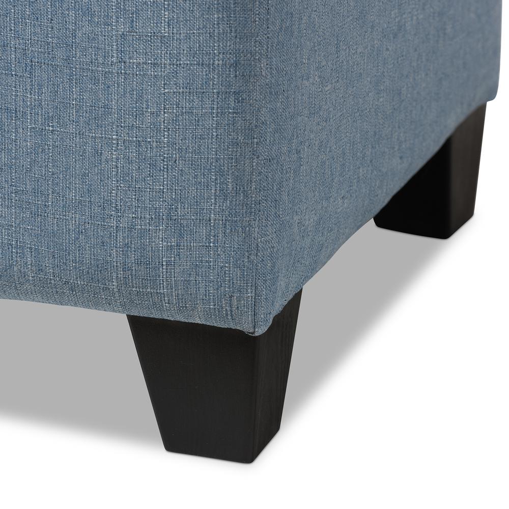 Michaela Modern and Contemporary Light Blue Fabric Upholstered Storage Ottoman. Picture 20