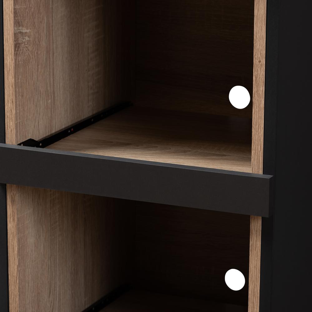Dark Grey and Oak Brown Finished Kitchen Cabinet with Roll-Out Compartment. Picture 16