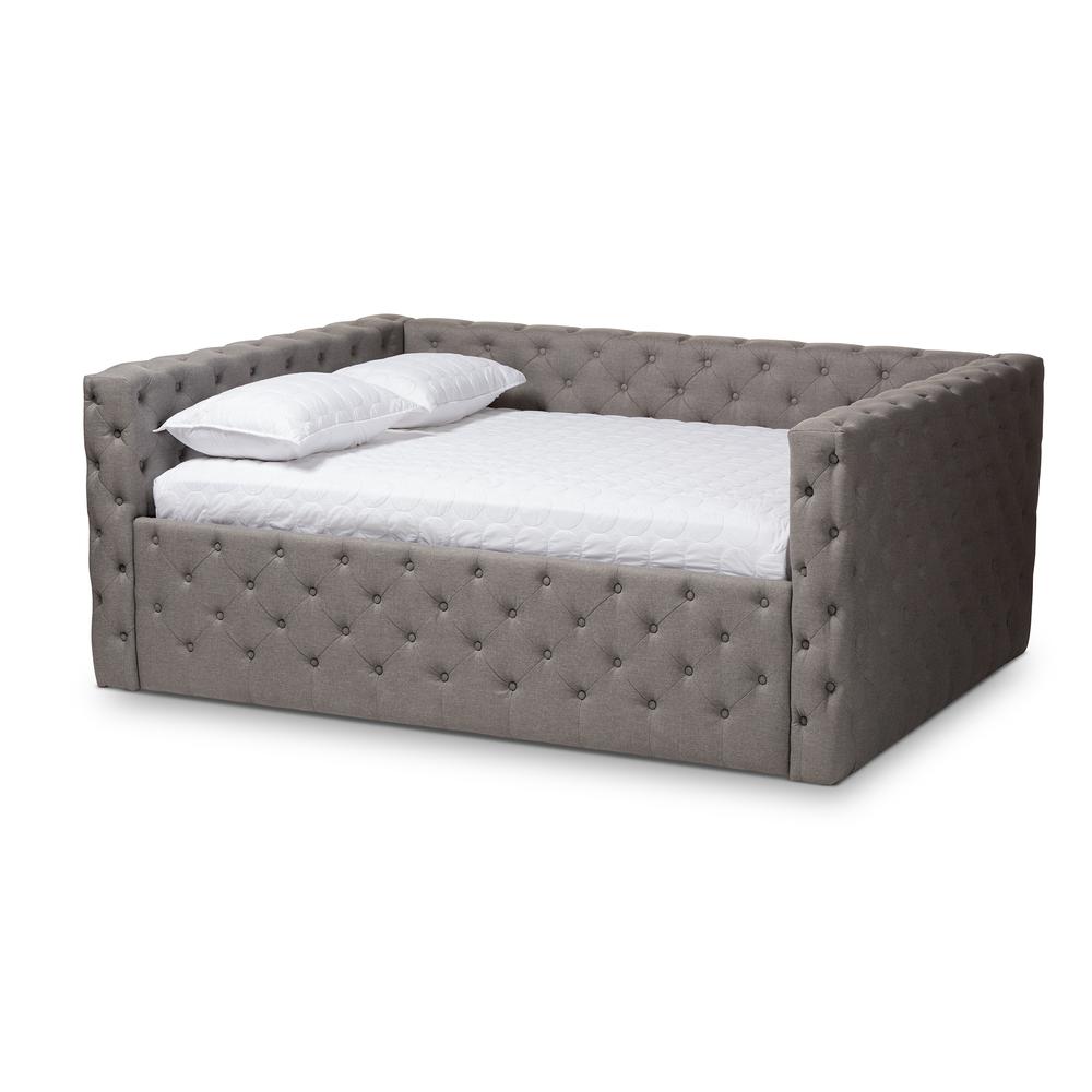 Anabella Modern and Contemporary Grey Fabric Upholstered Queen Size Daybed. Picture 10
