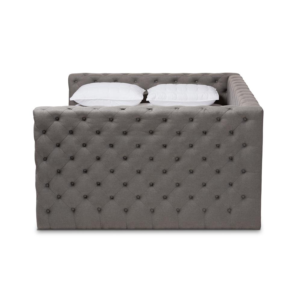 Anabella Modern and Contemporary Grey Fabric Upholstered Queen Size Daybed. Picture 11