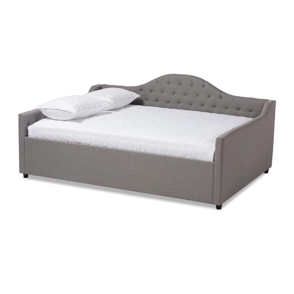 Eliza Modern and Contemporary Grey Fabric Upholstered Queen Size Daybed. Picture 3