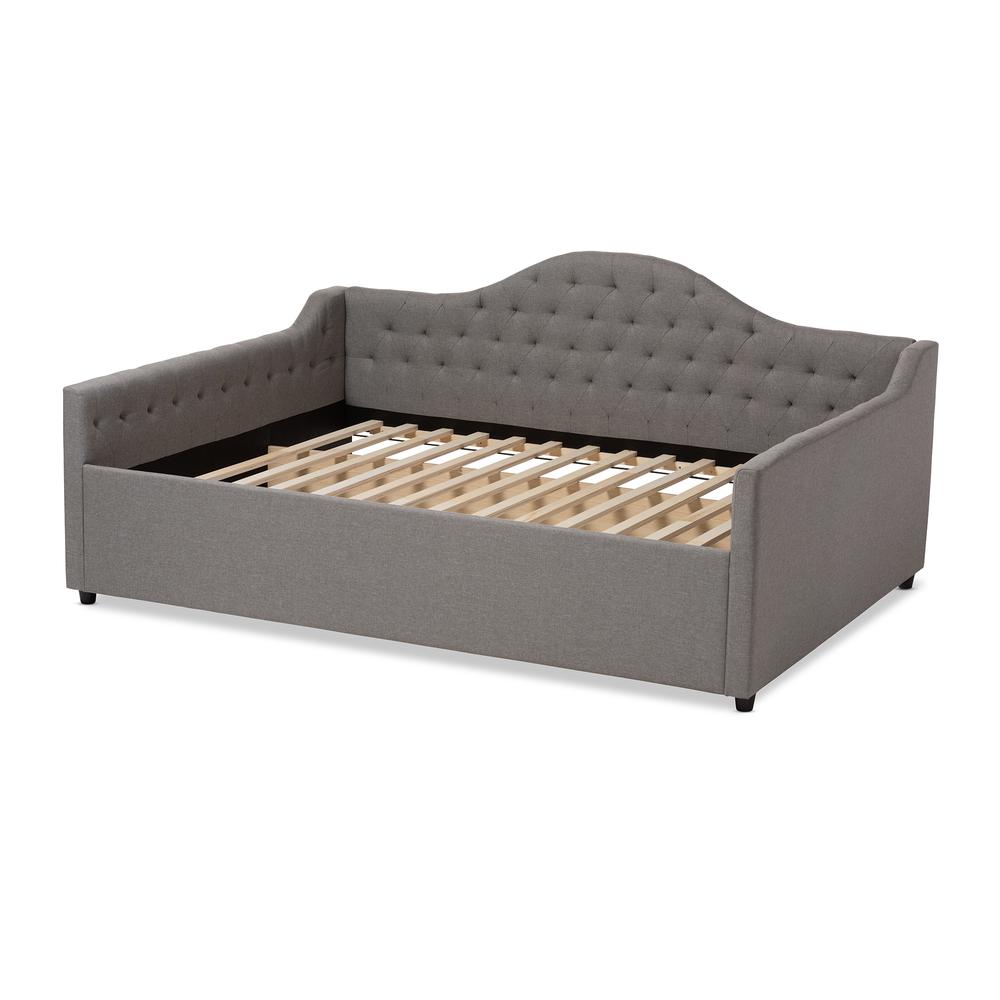 Eliza Modern and Contemporary Grey Fabric Upholstered Queen Size Daybed. Picture 1