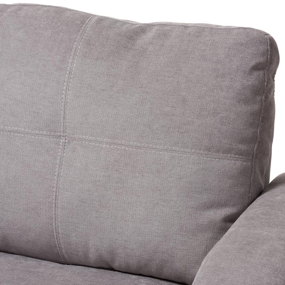 Lianna Modern and Contemporary Light Grey Fabric Upholstered Sectional Sofa. Picture 11
