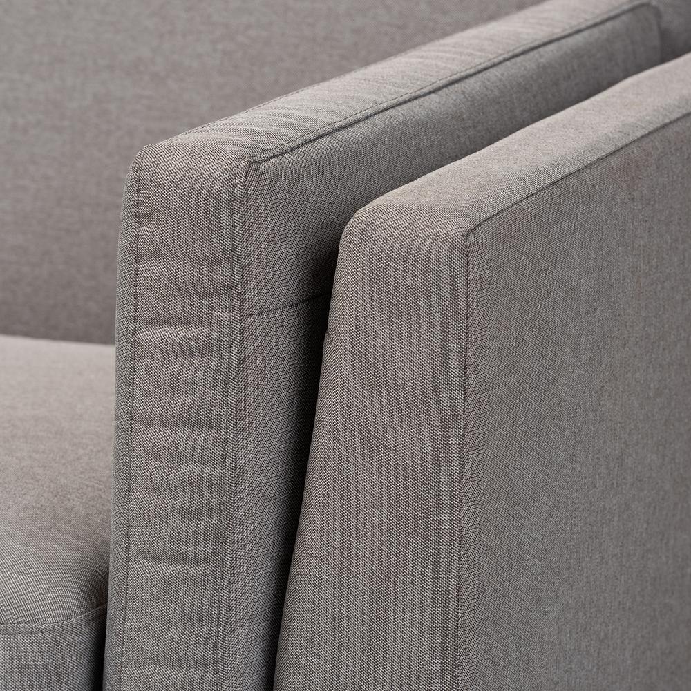 Sava Mid-Century Modern Grey Fabric Upholstered Walnut Wood 3-Seater Sofa. Picture 13