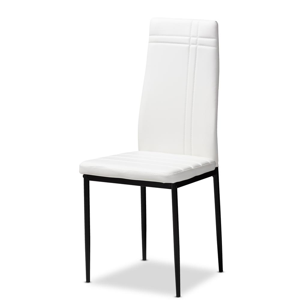 White Faux Leather Upholstered Dining Chair (Set of 4). Picture 7