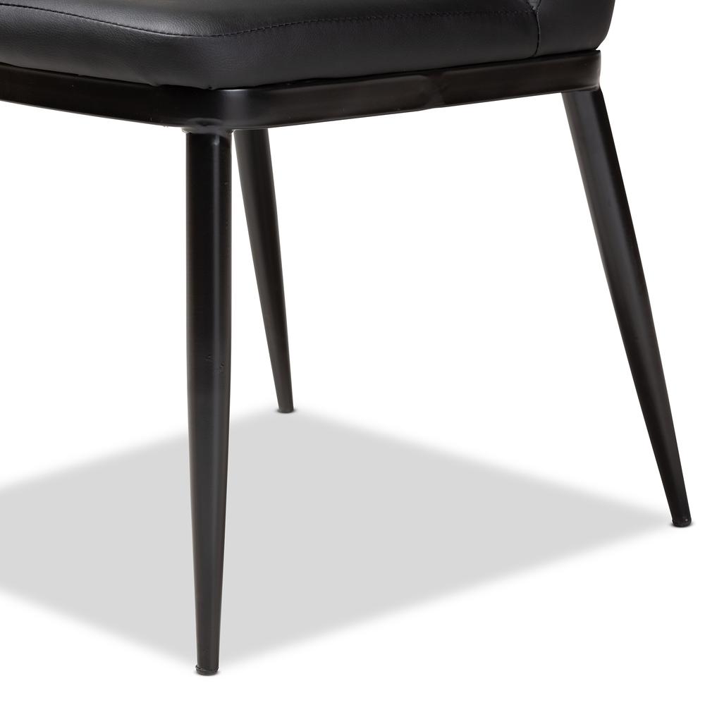 Black Faux Leather Upholstered Dining Chair (Set of 4). Picture 7