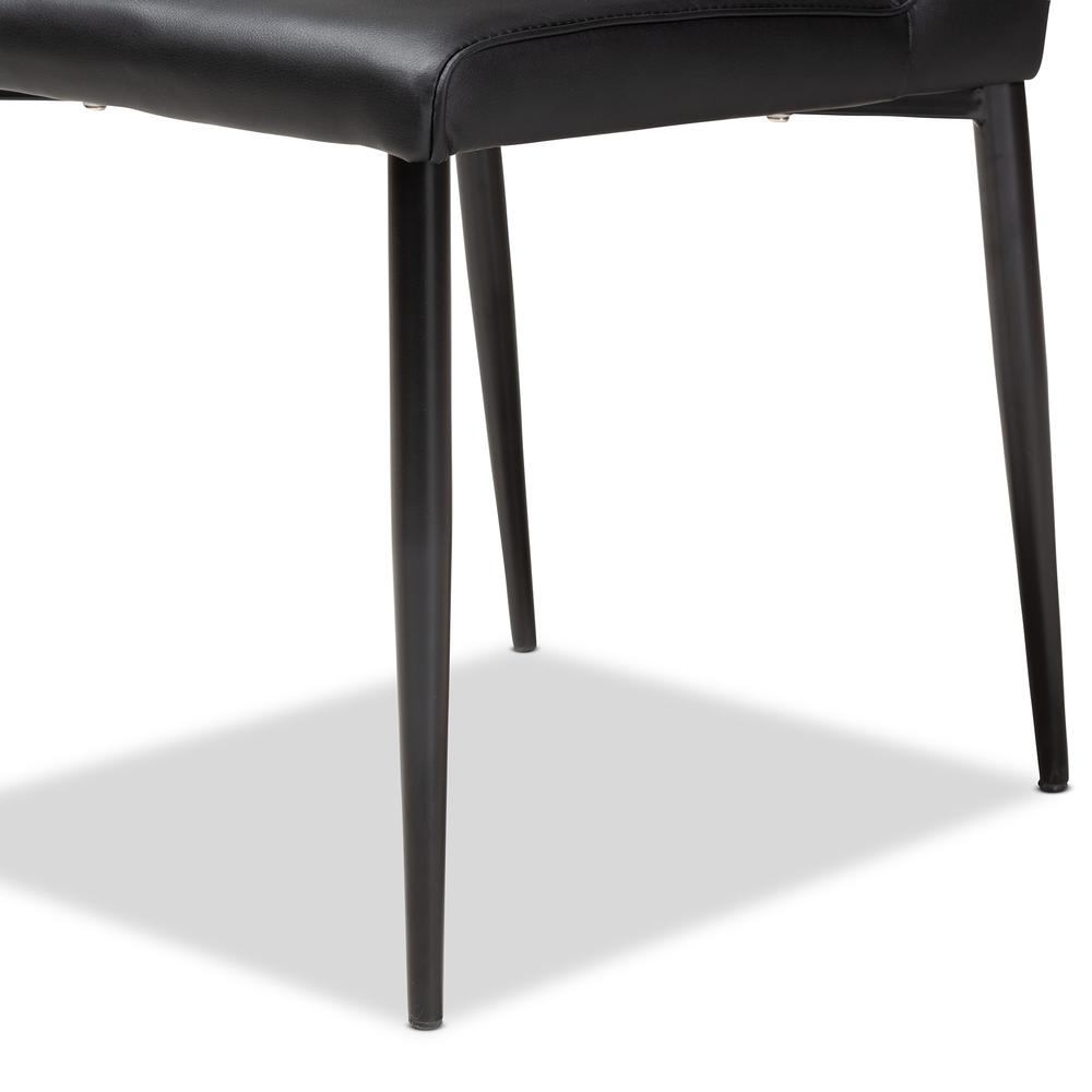 Black Faux Leather Upholstered Dining Chair (Set of 4). Picture 7