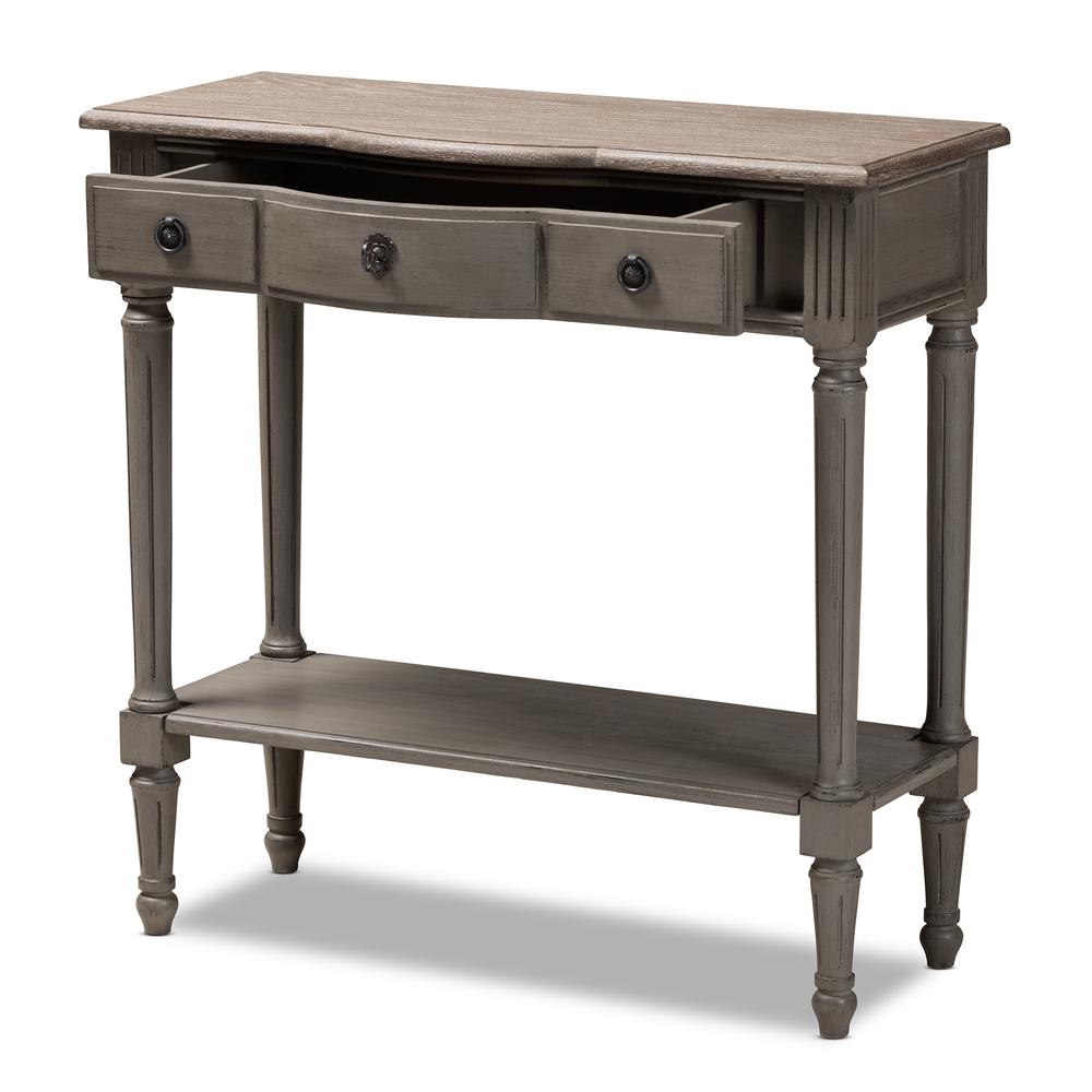 Baxton Studio Noelle French Provincial Gray Finished 1-Drawer Wood Console Table. Picture 12