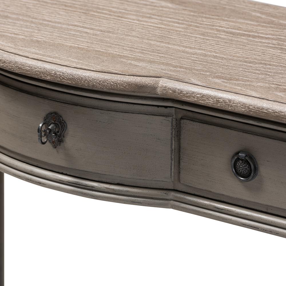 Baxton Studio Noelle French Provincial Gray Finished 1-Drawer Wood Console Table. Picture 16