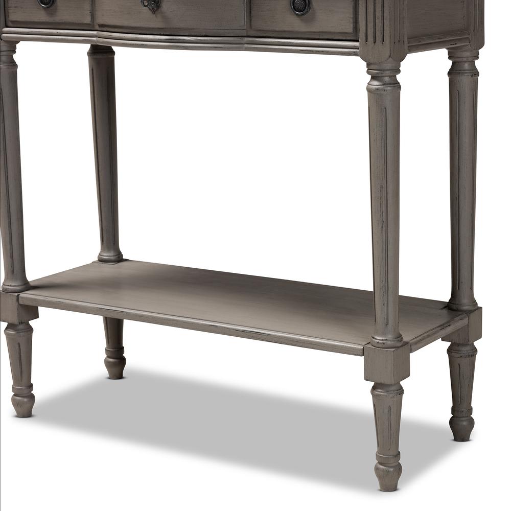 Baxton Studio Noelle French Provincial Gray Finished 1-Drawer Wood Console Table. Picture 17