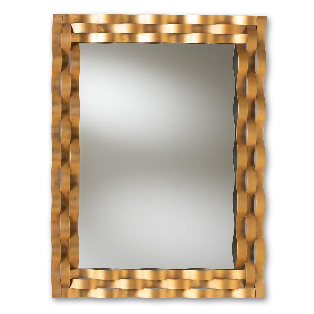 Antique Gold Finished Rectangular Accent Wall Mirror. Picture 7
