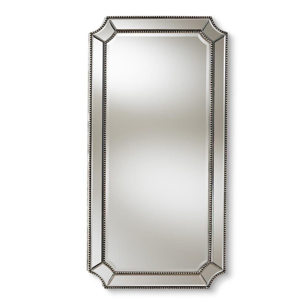 Baxton Studio Romina Art Deco Antique Silver Finished Accent Wall Mirror. Picture 7