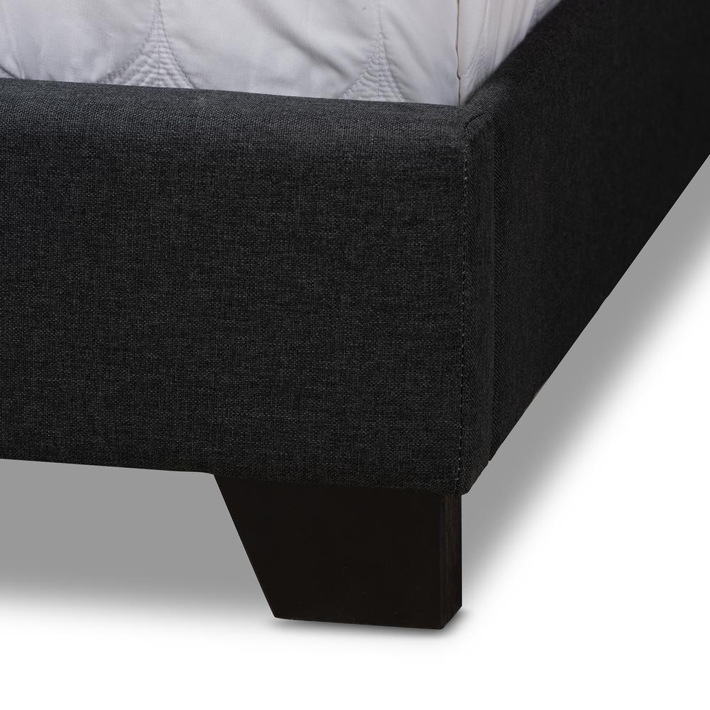 Aden Modern and Contemporary Charcoal Grey Fabric Upholstered Full Size Bed. Picture 15
