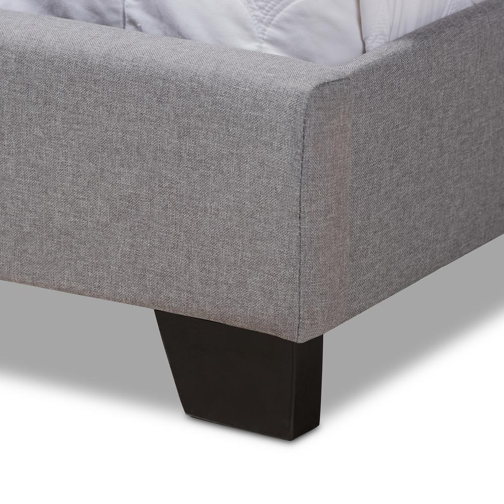 Alesha Modern and Contemporary Grey Fabric Upholstered Full Size Bed. Picture 15