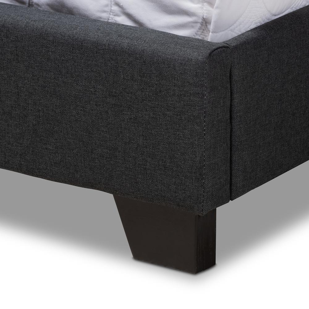 Alesha Modern and Contemporary Charcoal Grey Fabric Upholstered Full Size Bed. Picture 15